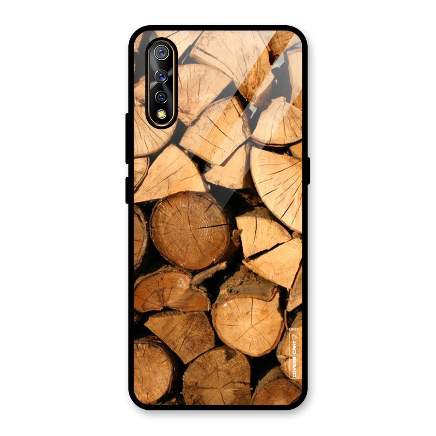 Wooden Logs Glass Back Case for Vivo S1