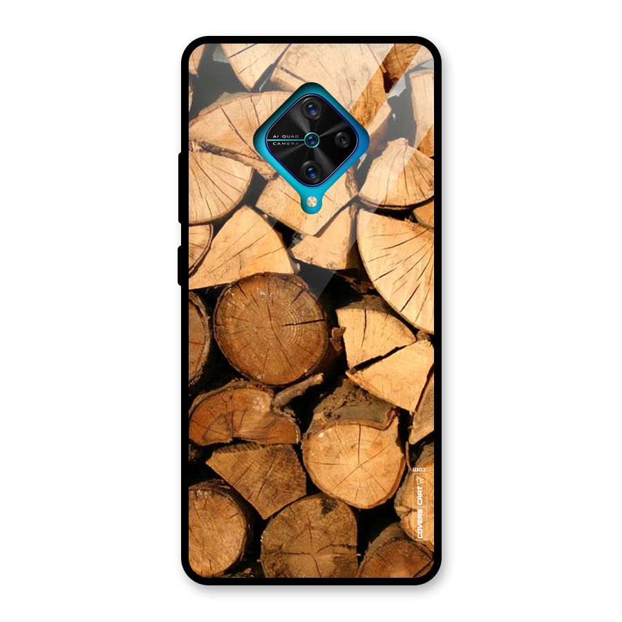 Wooden Logs Glass Back Case for Vivo S1 Pro