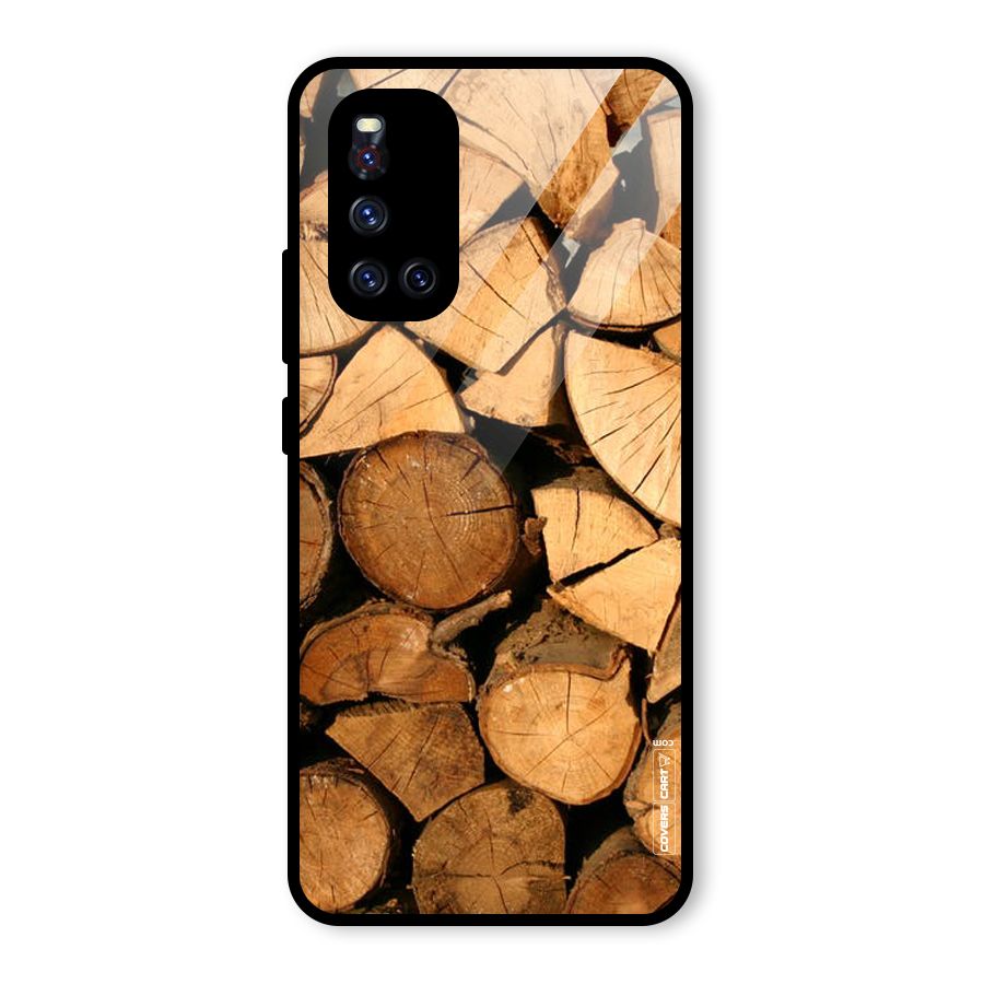 Wooden Logs Glass Back Case for Vivo V19