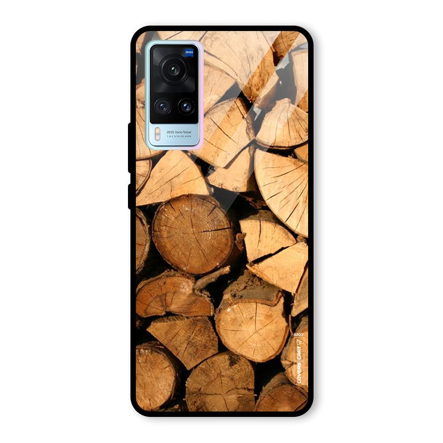 Wooden Logs Glass Back Case for Vivo X60