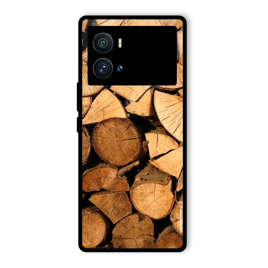 Wooden Logs Glass Back Case for Vivo iQOO 9 Pro