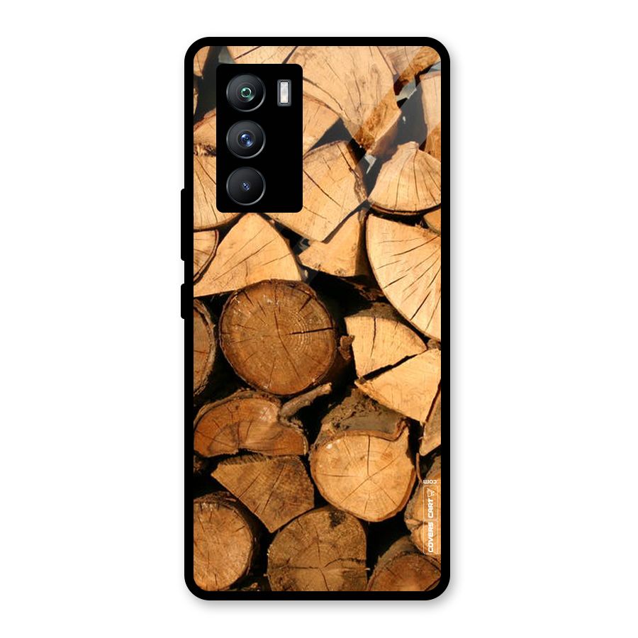 Wooden Logs Glass Back Case for Vivo iQOO 9 SE