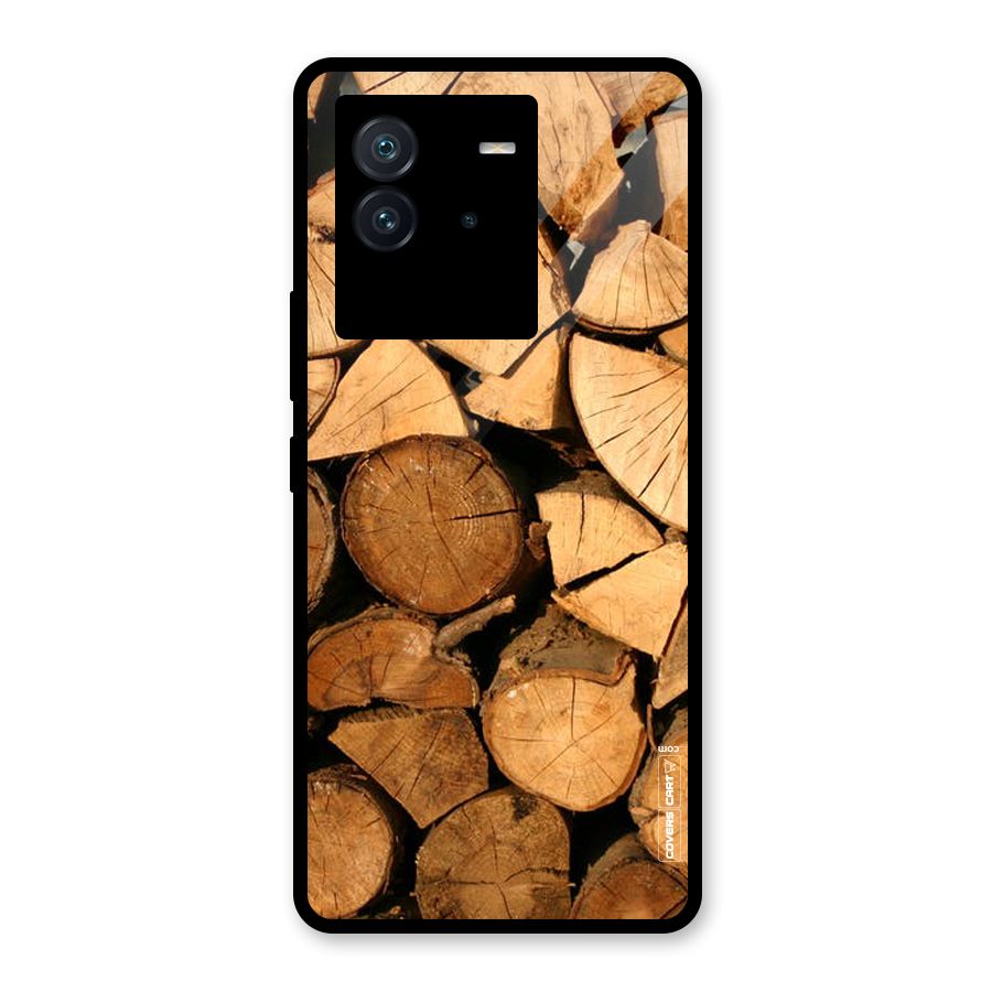 Wooden Logs Glass Back Case for Vivo iQOO Neo 6 5G