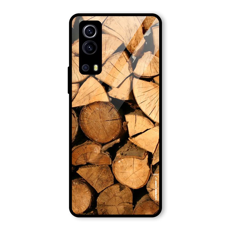 Wooden Logs Glass Back Case for Vivo iQOO Z3