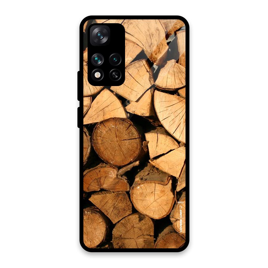 Wooden Logs Glass Back Case for Xiaomi 11i HyperCharge 5G