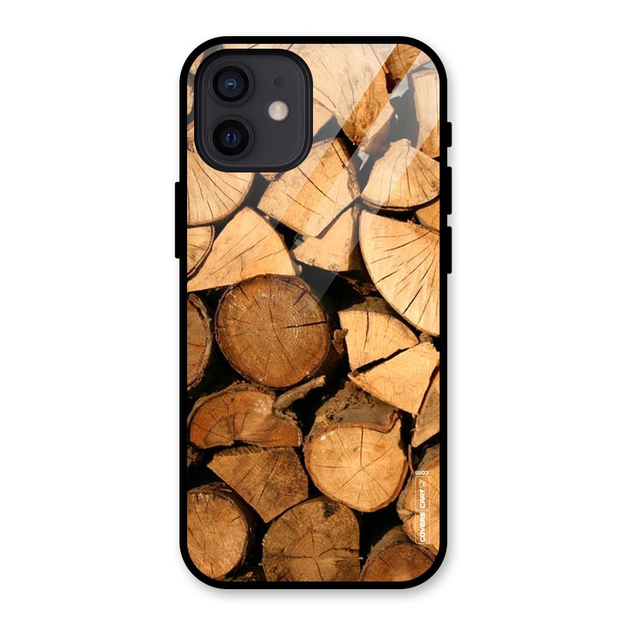 Wooden Logs Glass Back Case for iPhone 12
