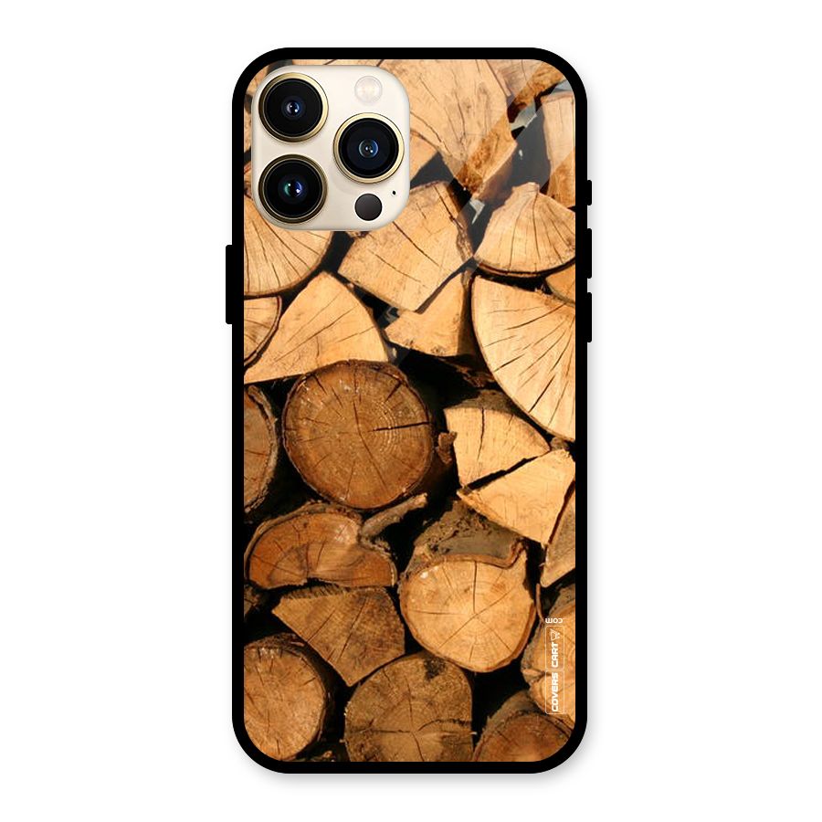 Wooden Logs Glass Back Case for iPhone 13 Pro Max