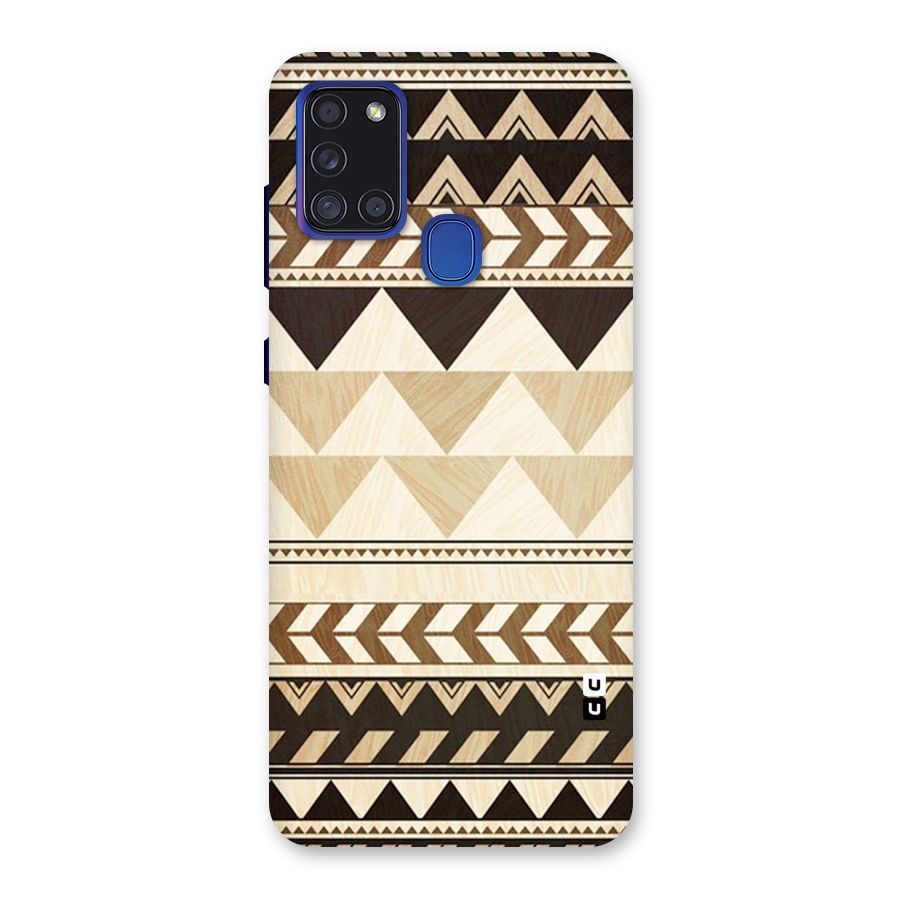 Wooden Printed Chevron Back Case for Galaxy A21s