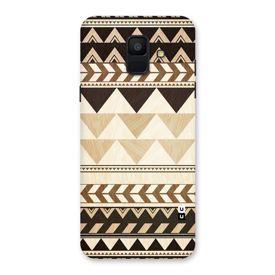Wooden Printed Chevron Back Case for Galaxy A6 (2018)