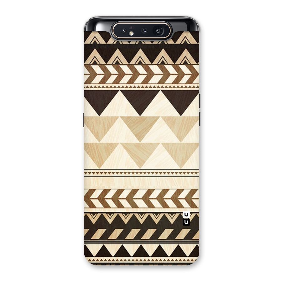 Wooden Printed Chevron Back Case for Galaxy A80