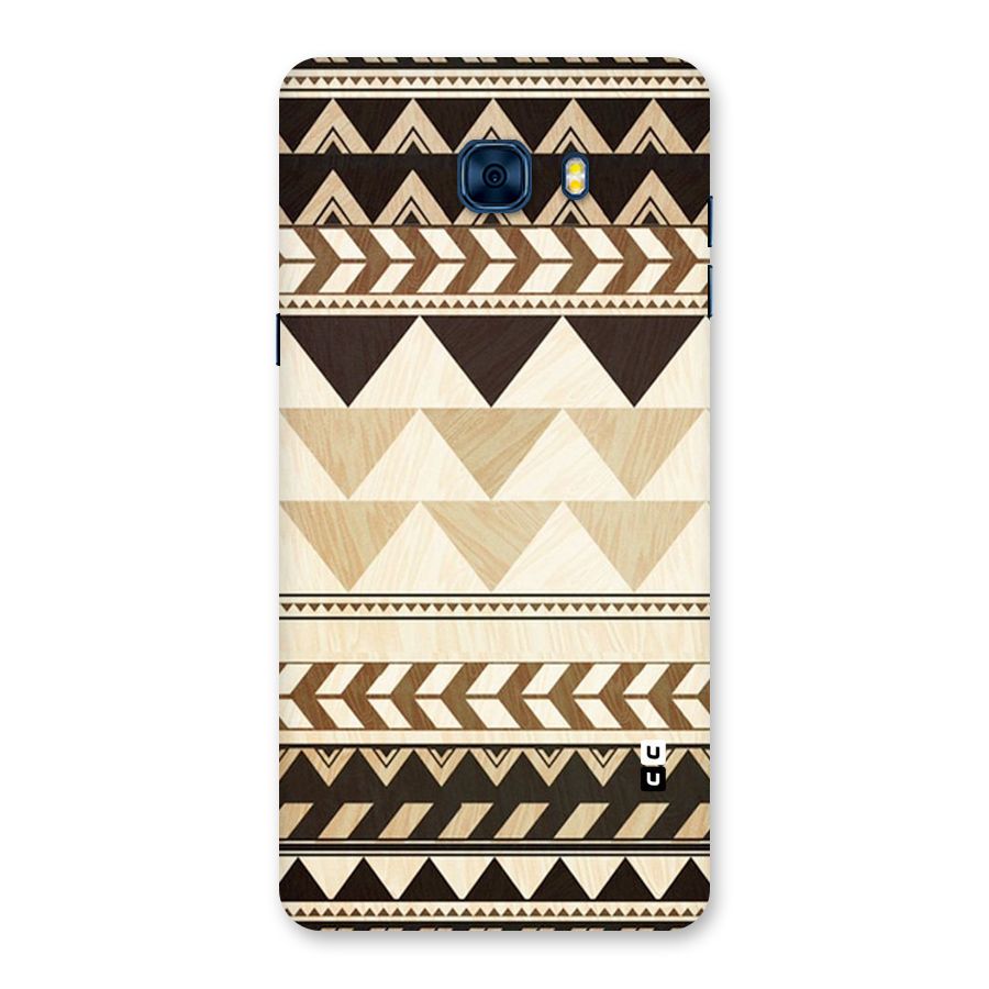 Wooden Printed Chevron Back Case for Galaxy C7 Pro