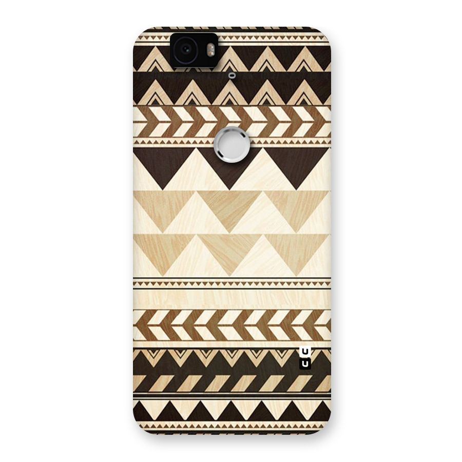Wooden Printed Chevron Back Case for Google Nexus-6P