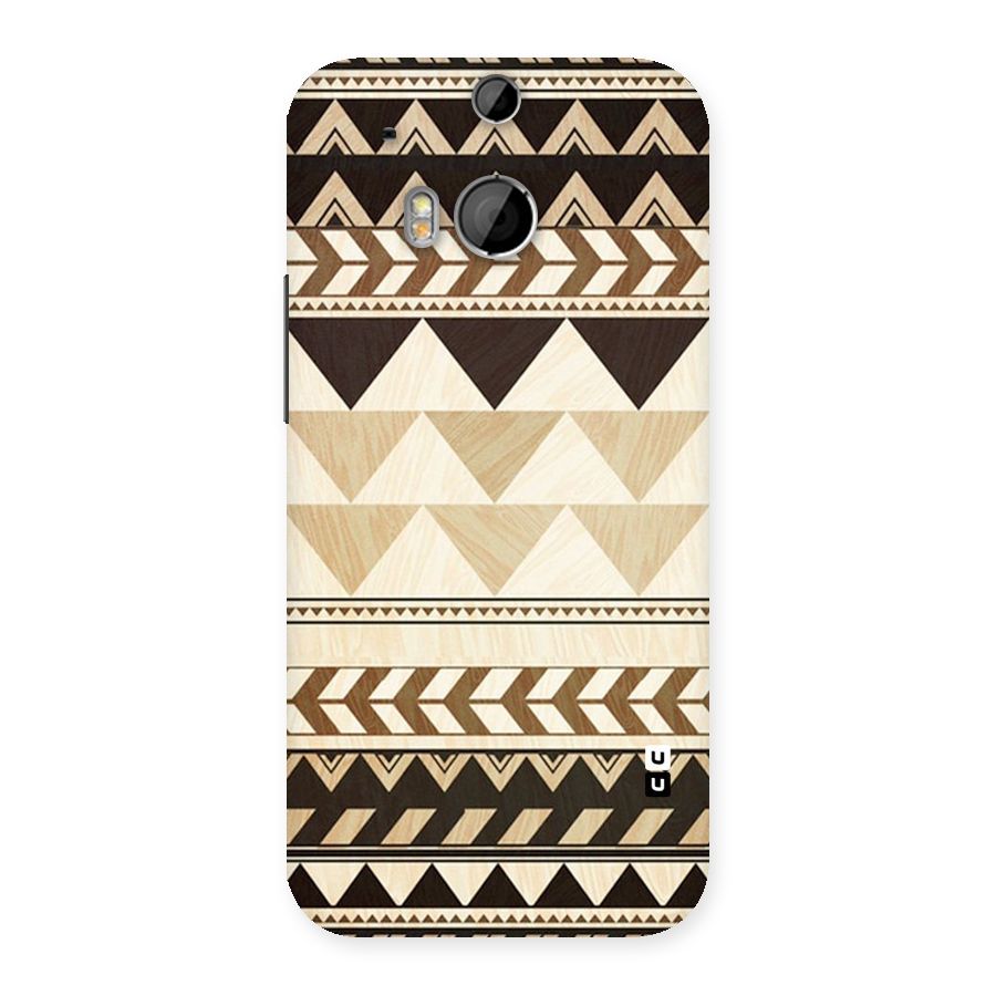 Wooden Printed Chevron Back Case for HTC One M8