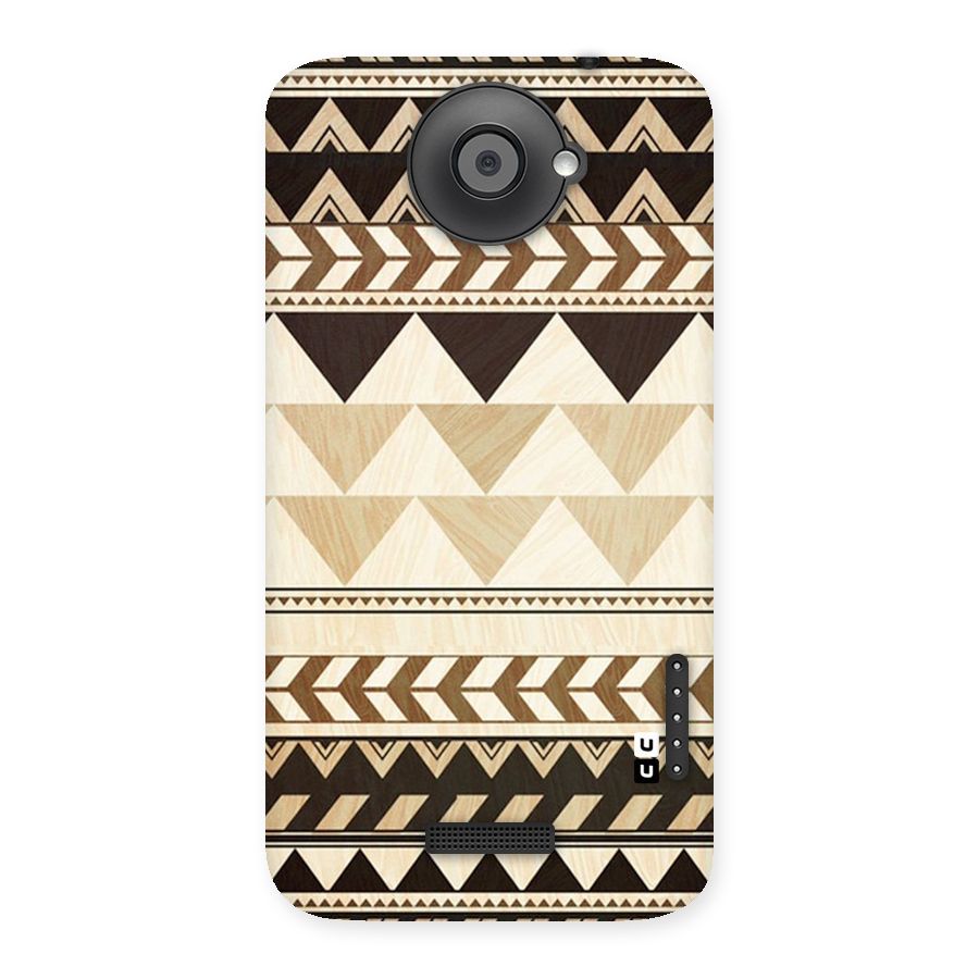 Wooden Printed Chevron Back Case for HTC One X