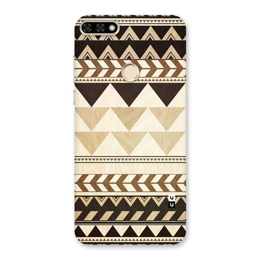 Wooden Printed Chevron Back Case for Honor 7A