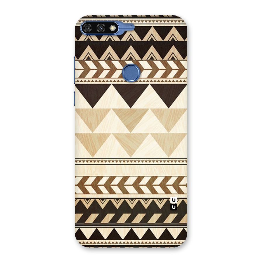 Wooden Printed Chevron Back Case for Honor 7C