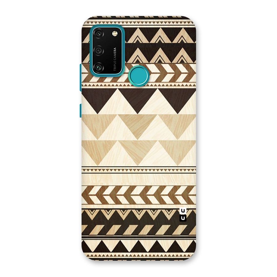Wooden Printed Chevron Back Case for Honor 9A