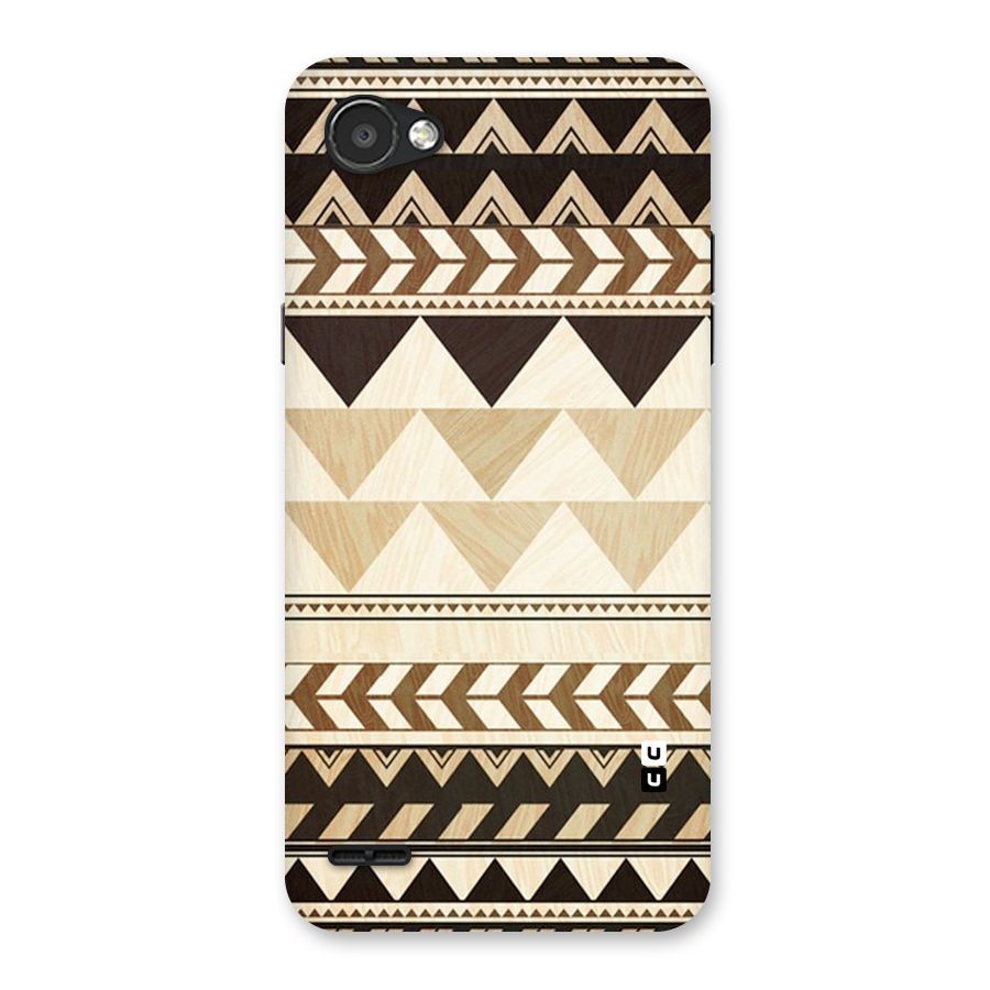 Wooden Printed Chevron Back Case for LG Q6