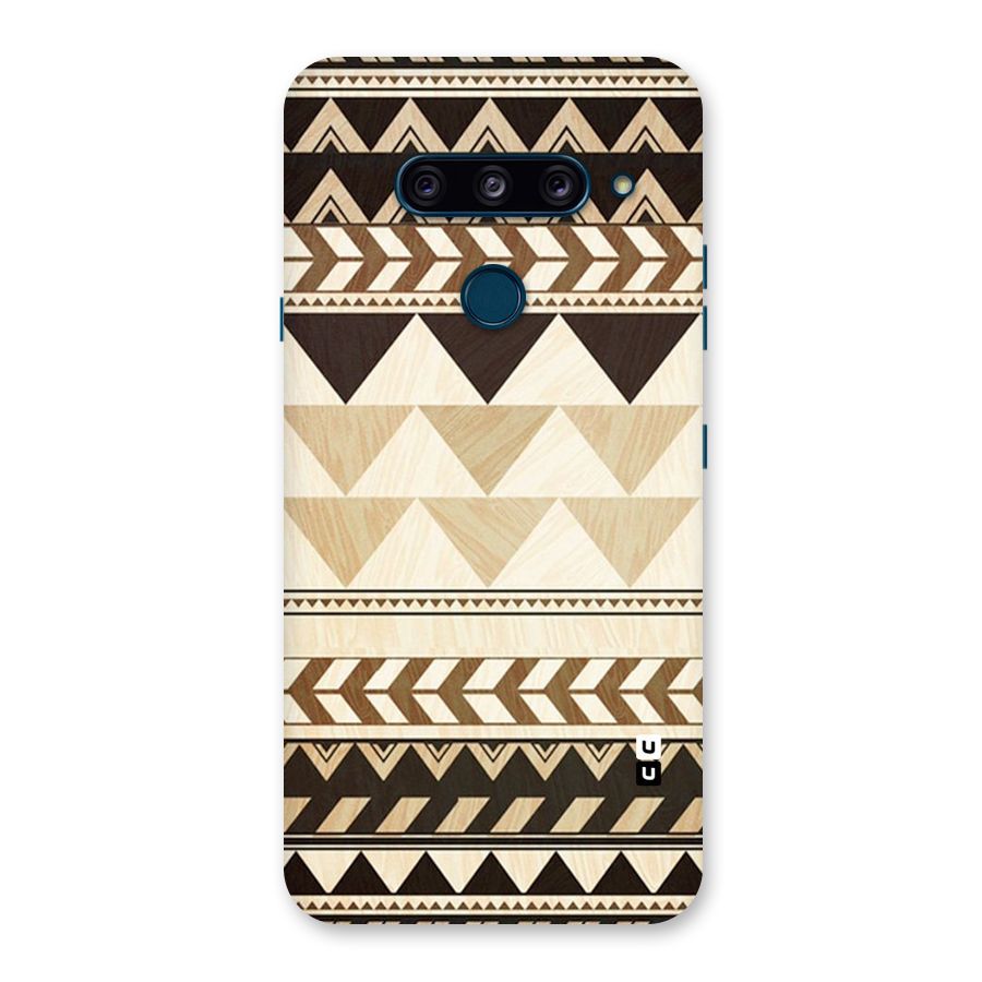 Wooden Printed Chevron Back Case for LG  V40 ThinQ