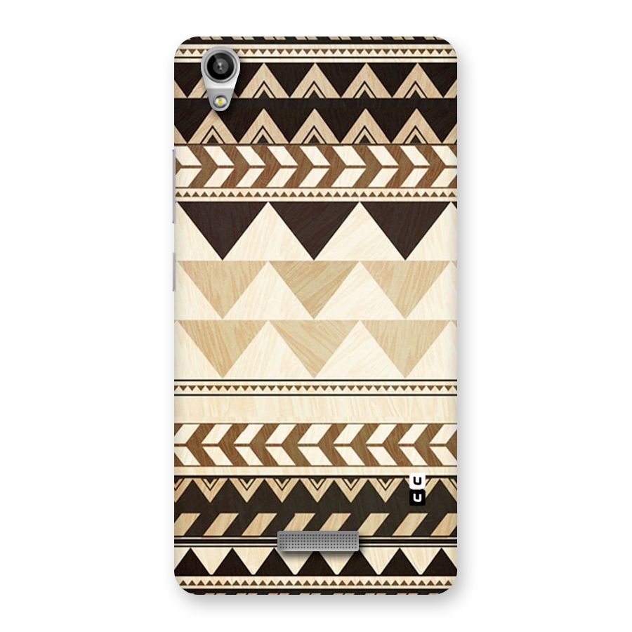 Wooden Printed Chevron Back Case for Lava-Pixel-V1