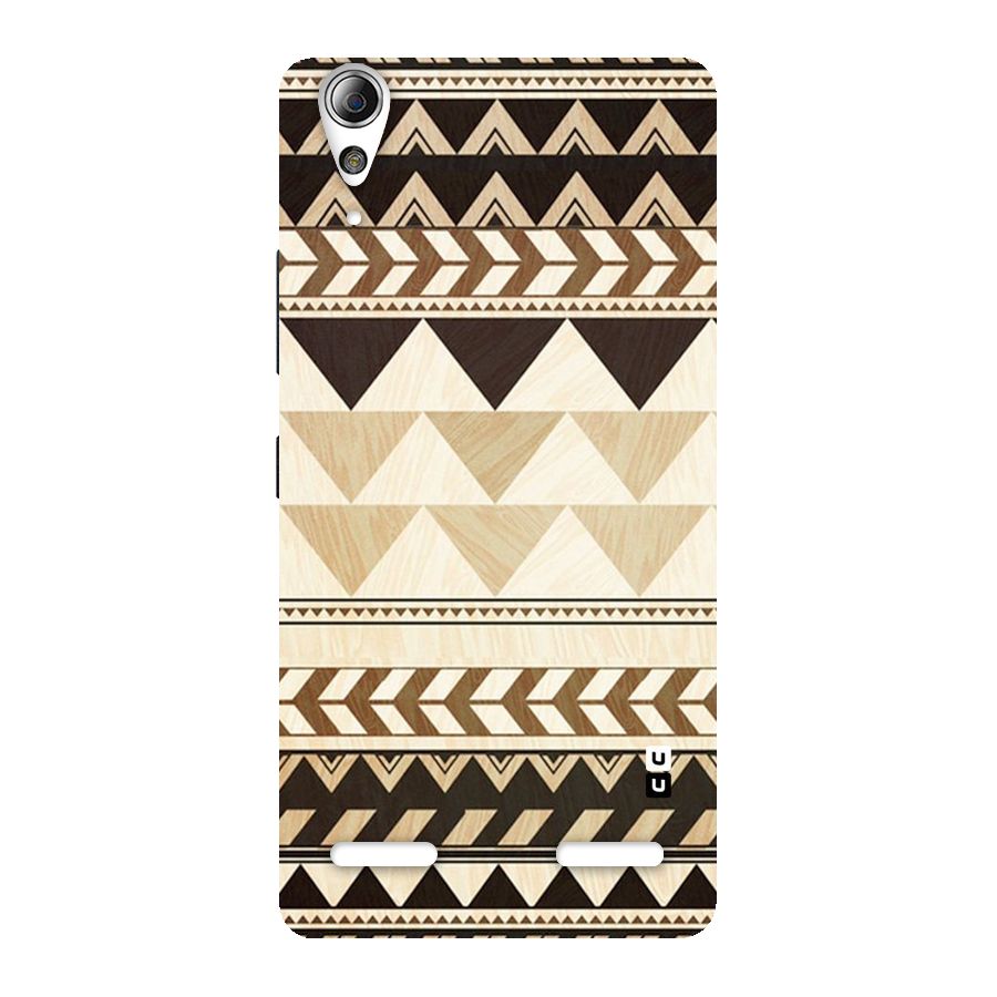 Wooden Printed Chevron Back Case for Lenovo A6000 Plus