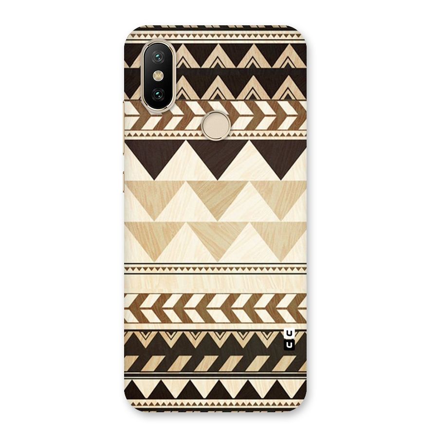 Wooden Printed Chevron Back Case for Mi A2