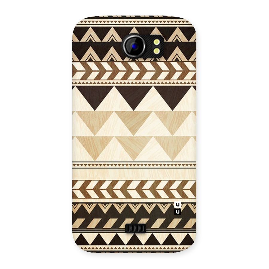 Wooden Printed Chevron Back Case for Micromax Canvas 2 A110