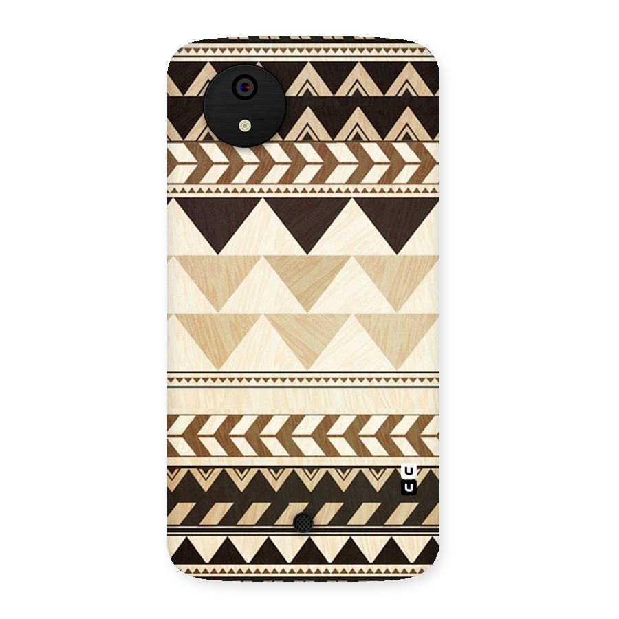 Wooden Printed Chevron Back Case for Micromax Canvas A1