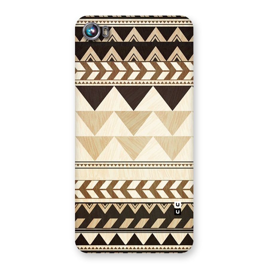 Wooden Printed Chevron Back Case for Micromax Canvas Fire 4 A107
