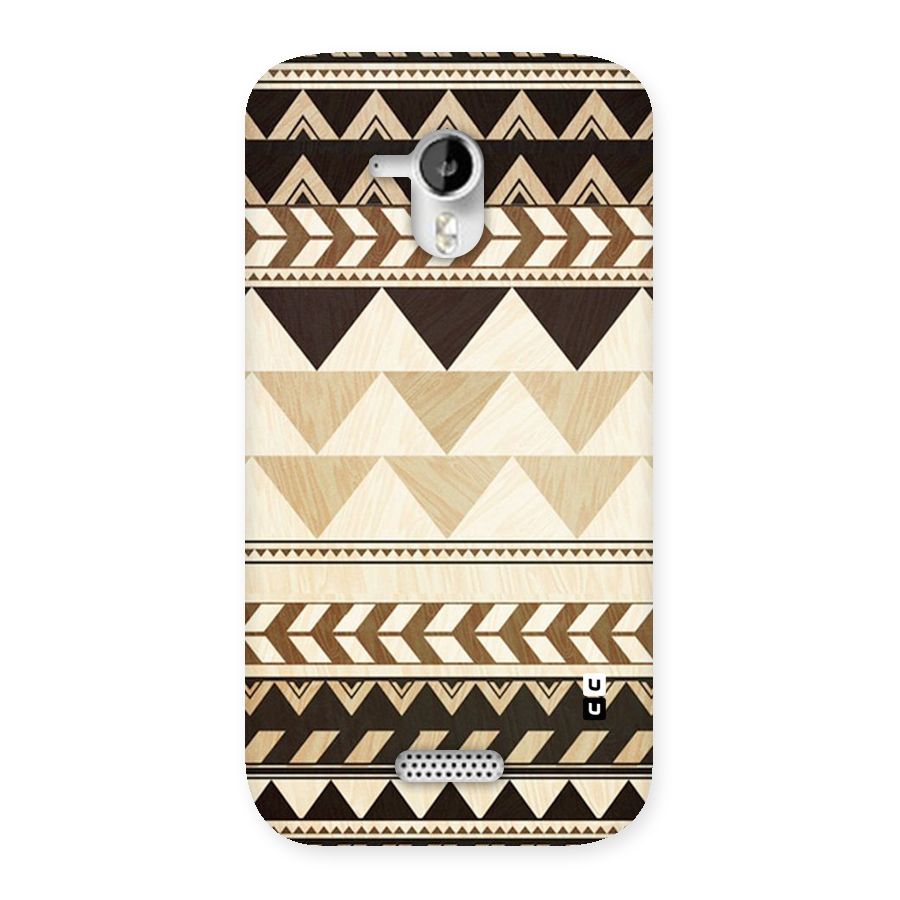 Wooden Printed Chevron Back Case for Micromax Canvas HD A116