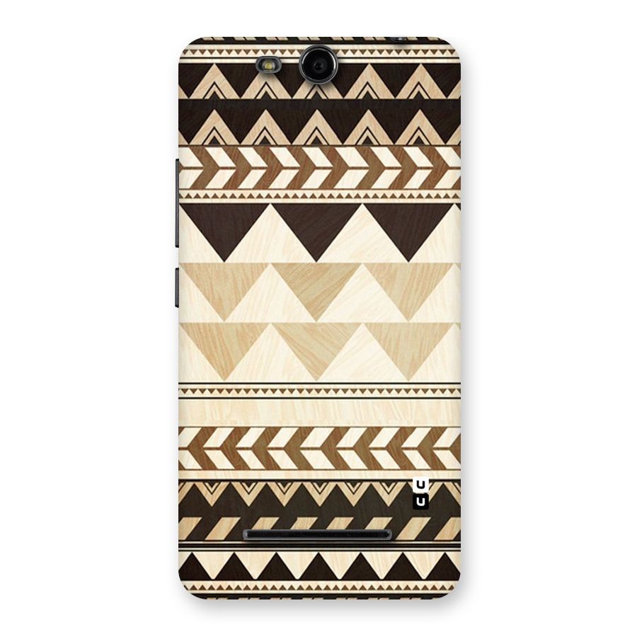 Wooden Printed Chevron Back Case for Micromax Canvas Juice 3 Q392