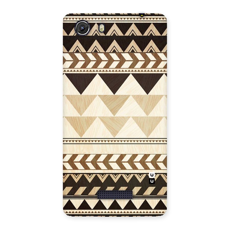 Wooden Printed Chevron Back Case for Micromax Unite 3
