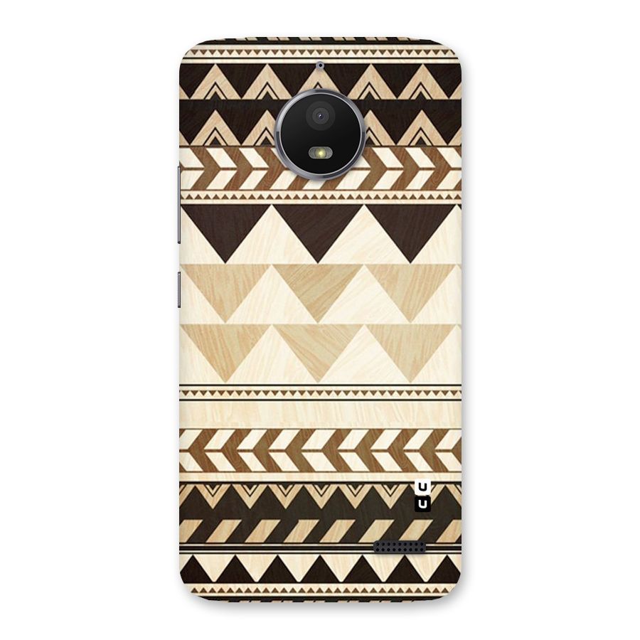 Wooden Printed Chevron Back Case for Moto E4