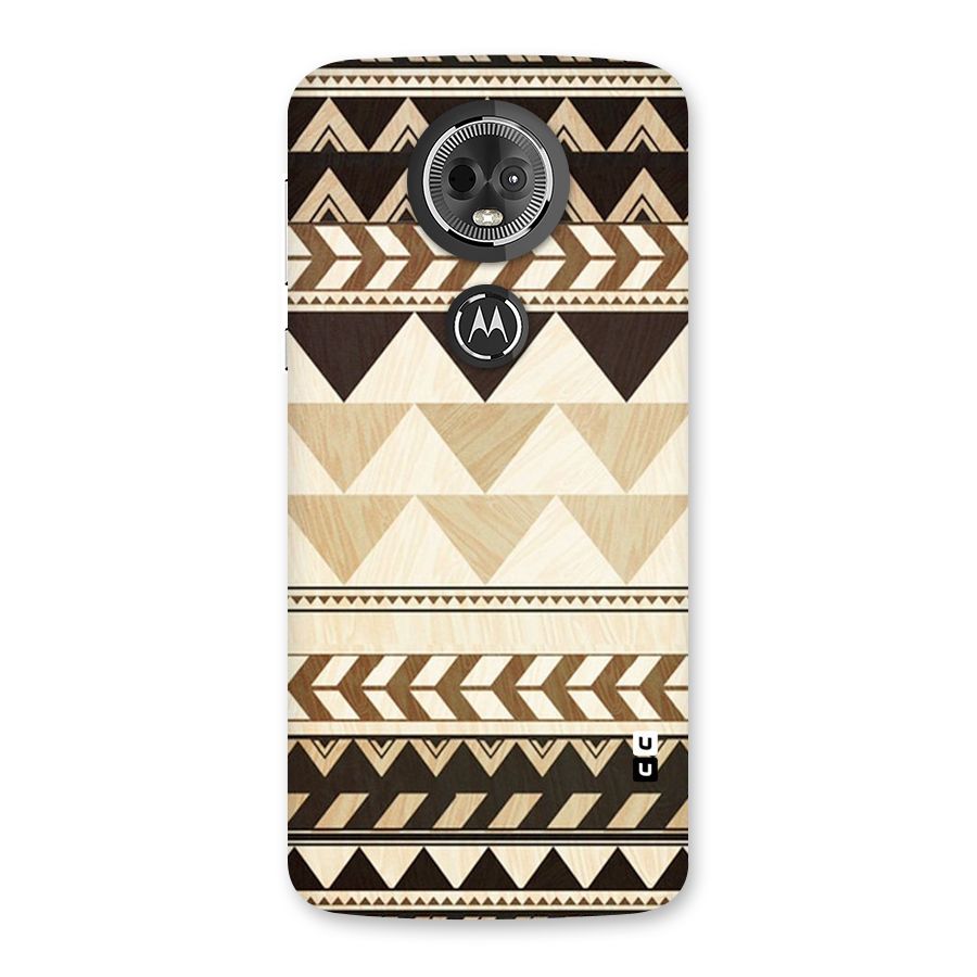 Wooden Printed Chevron Back Case for Moto E5 Plus