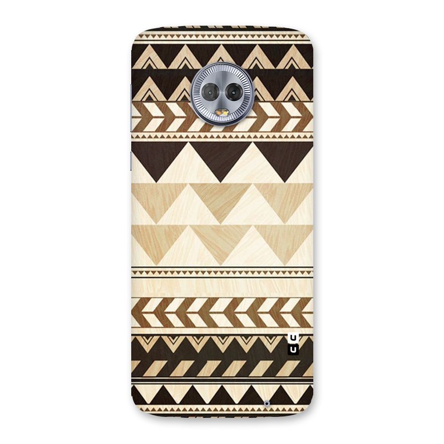 Wooden Printed Chevron Back Case for Moto G6 Plus