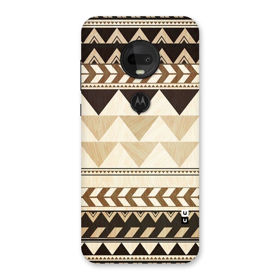Wooden Printed Chevron Back Case for Moto G7