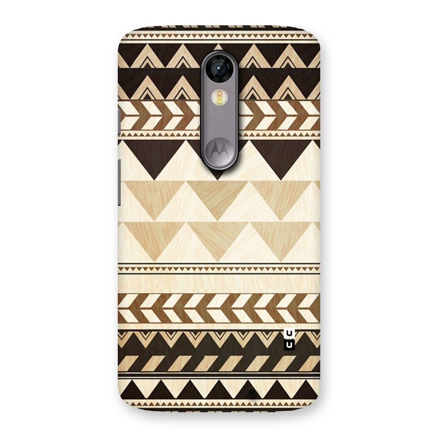 Wooden Printed Chevron Back Case for Moto X Force