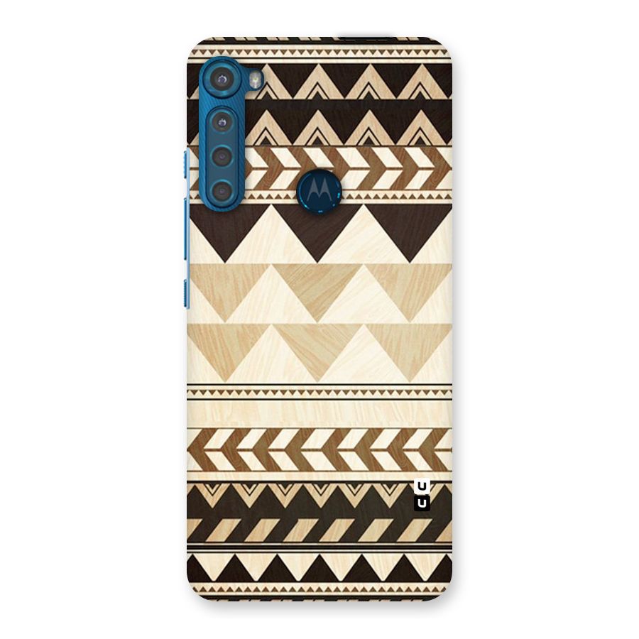 Wooden Printed Chevron Back Case for Motorola One Fusion Plus