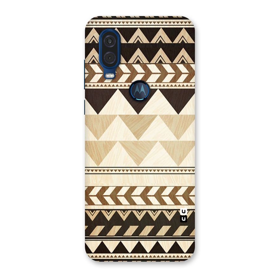 Wooden Printed Chevron Back Case for Motorola One Vision