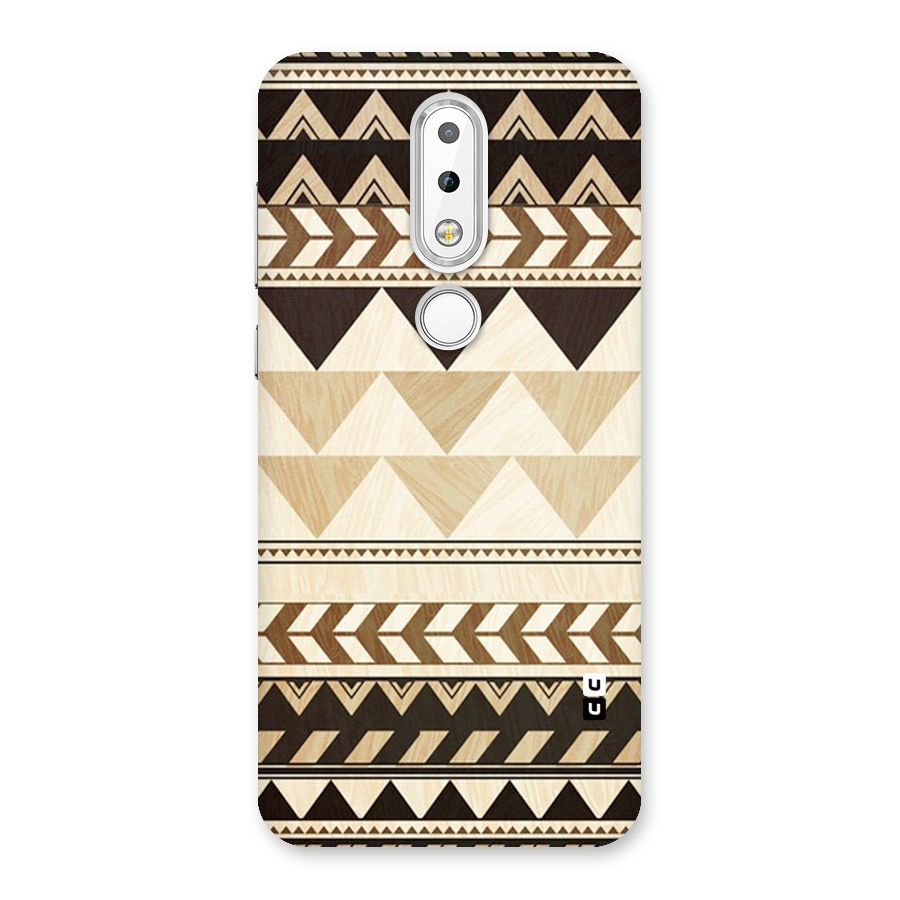 Wooden Printed Chevron Back Case for Nokia 6.1 Plus