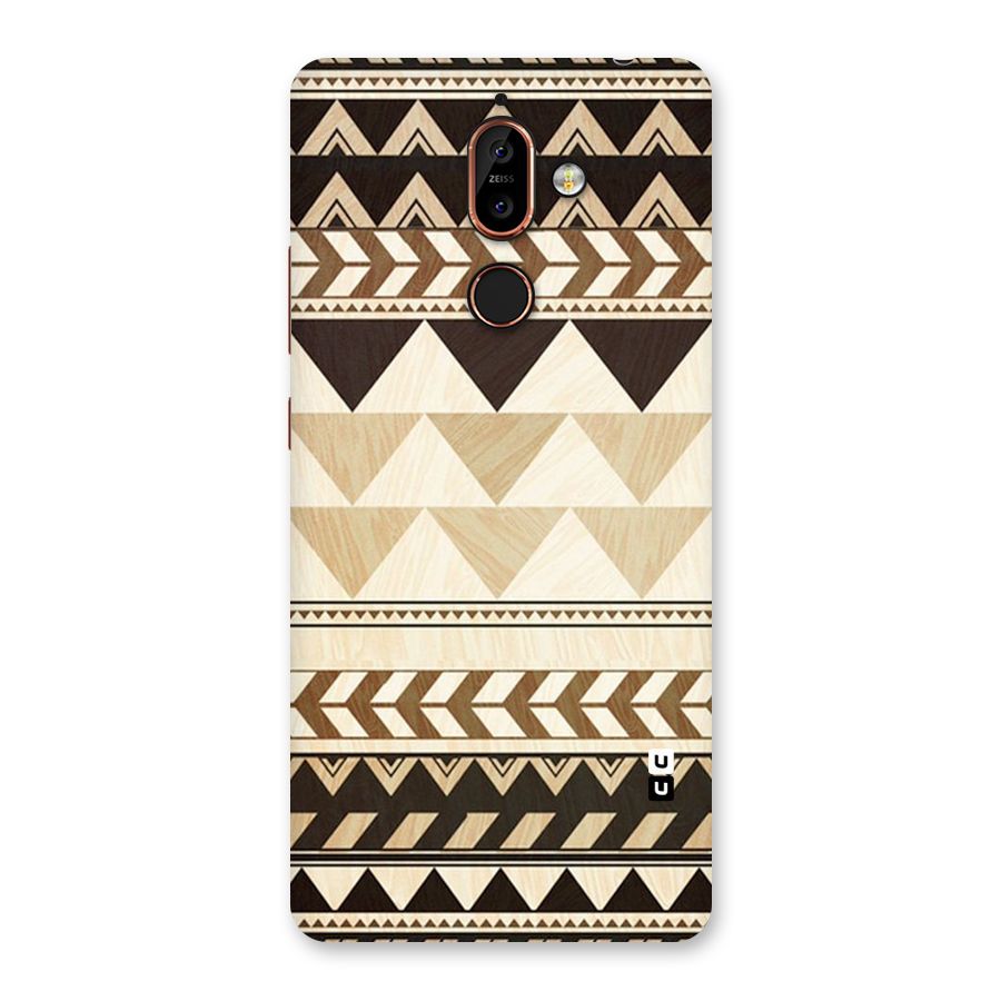 Wooden Printed Chevron Back Case for Nokia 7 Plus