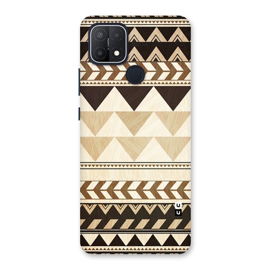 Wooden Printed Chevron Back Case for Oppo A15s