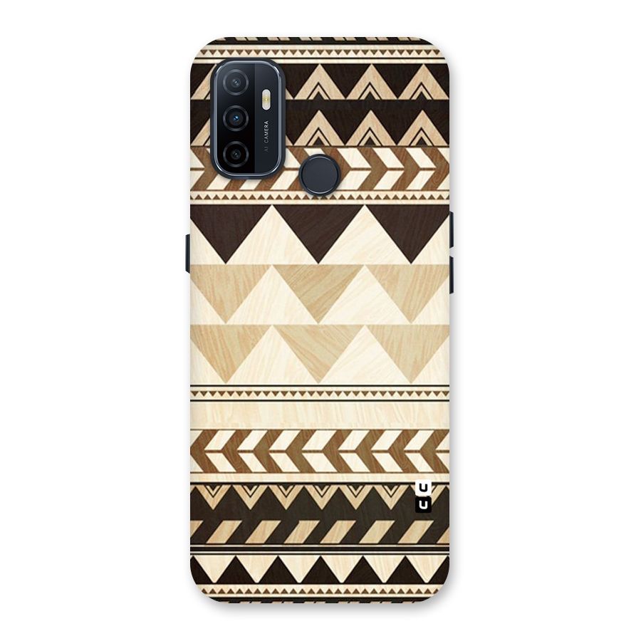 Wooden Printed Chevron Back Case for Oppo A32