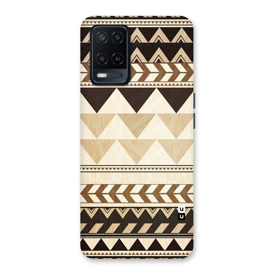 Wooden Printed Chevron Back Case for Oppo A54