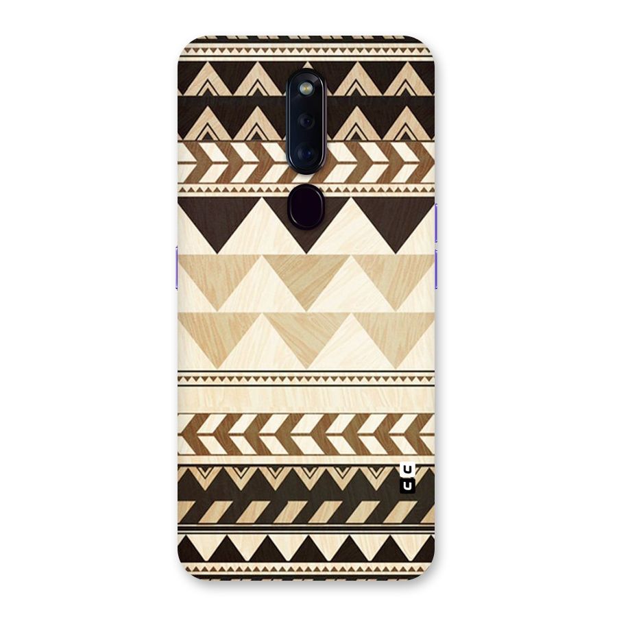 Wooden Printed Chevron Back Case for Oppo F11 Pro