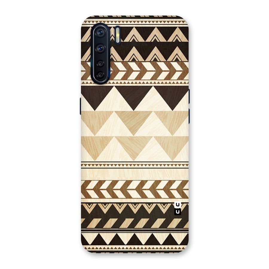 Wooden Printed Chevron Back Case for Oppo F15