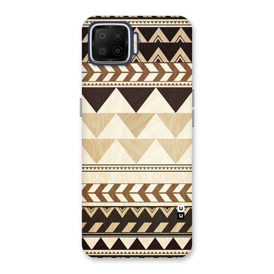 Wooden Printed Chevron Back Case for Oppo F17