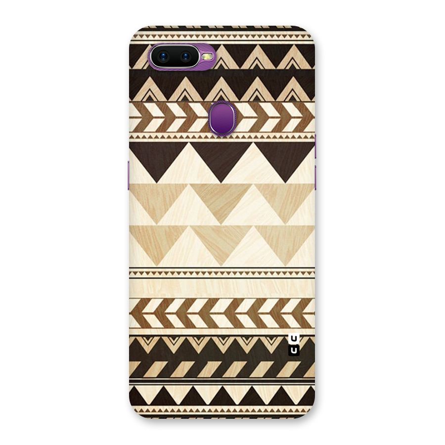Wooden Printed Chevron Back Case for Oppo F9