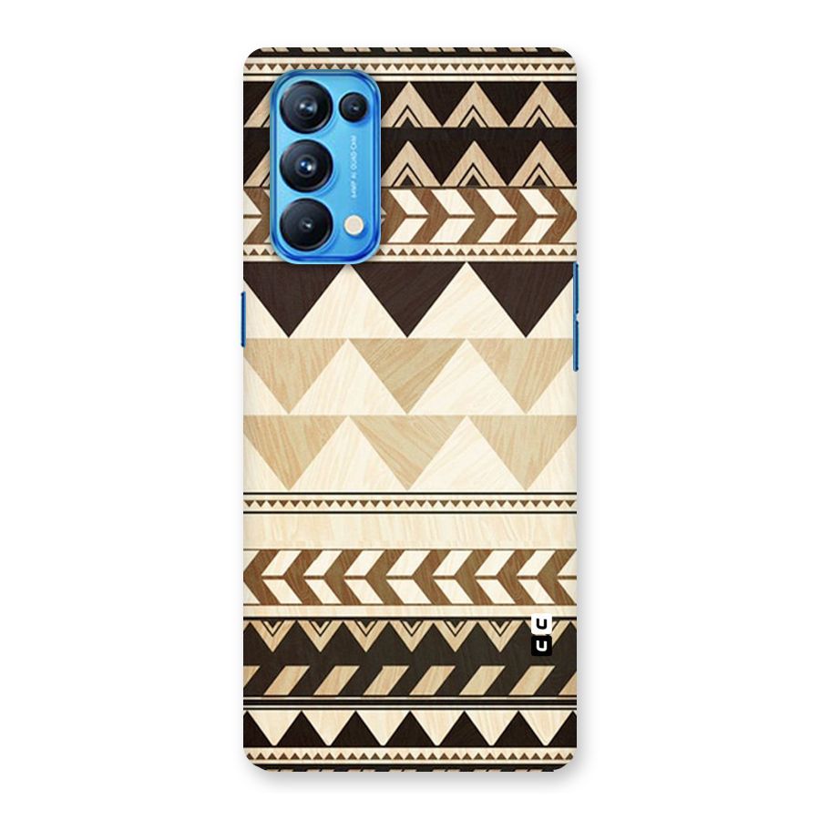 Wooden Printed Chevron Back Case for Oppo Reno5 Pro 5G