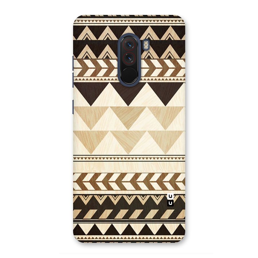 Wooden Printed Chevron Back Case for Poco F1